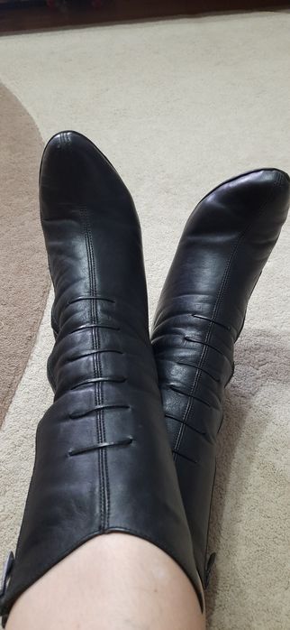 Шкіряні витончені ботіночки (сапожечки) на каблуку