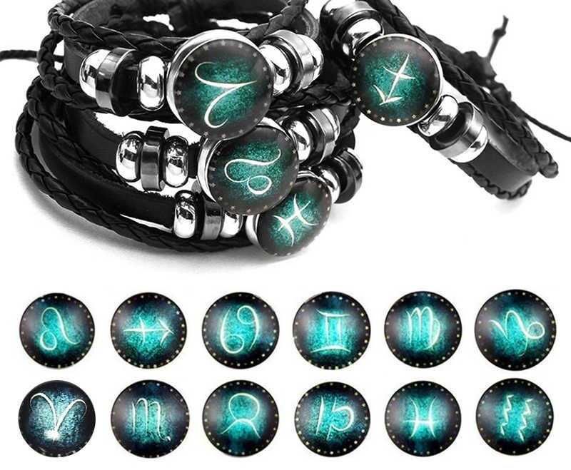 Браслет шкіряний Знак Зодіаку (светящийся зодиак кожа) unisex