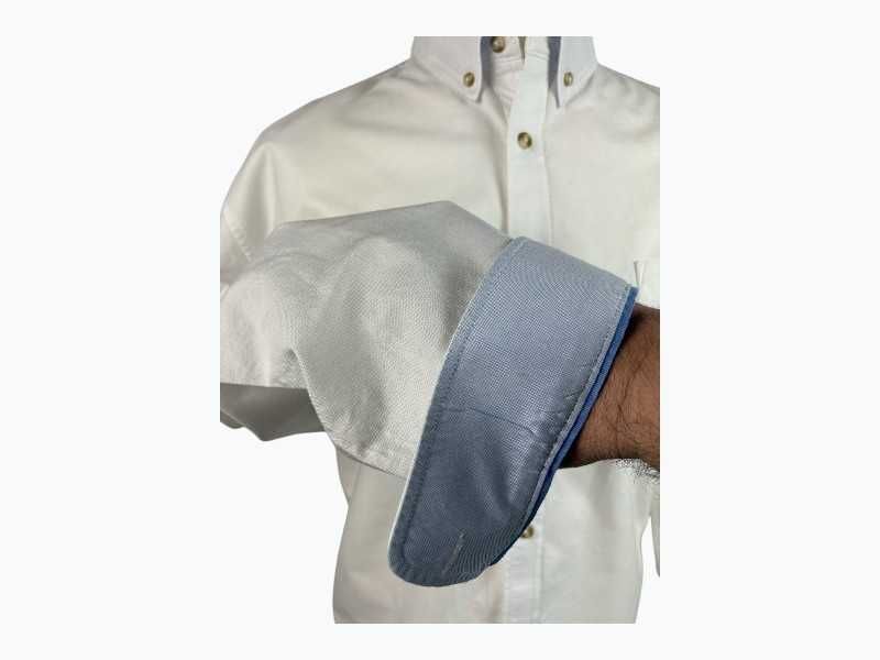 Biała męska koszula Oxford Jules, 100% bawełna button-down, XXL - 3XL / kołnierzyk 45