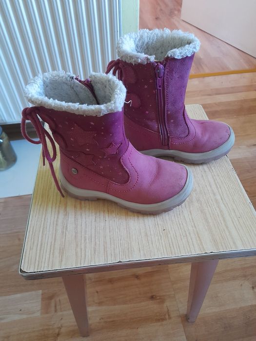 Buty zimowe skorzane dla dziewczynki