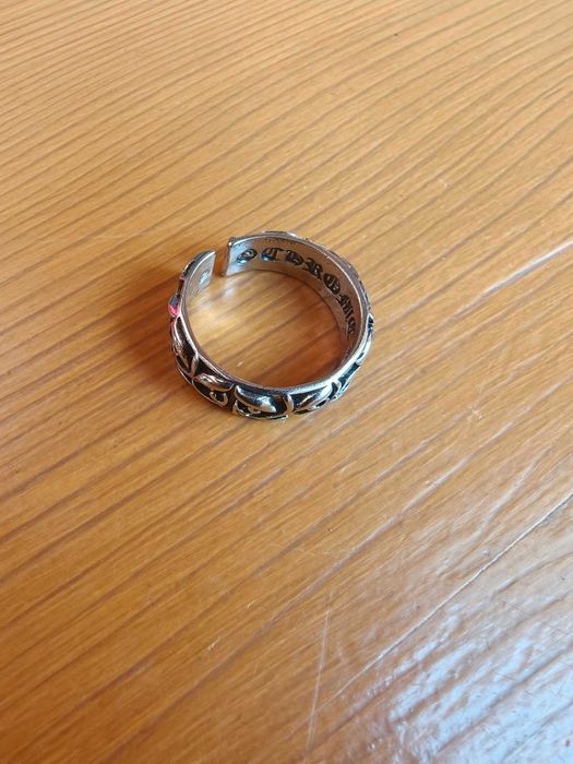 Pierścień w stylu Chrome Hearts srebrny czarny regulowany goth grunge vintage y2k