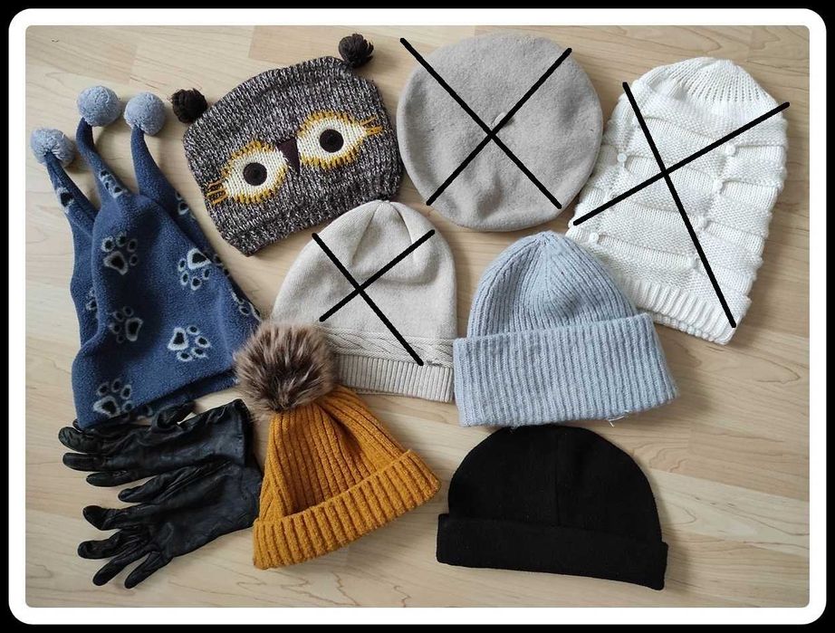 Zestaw ciepłych czapek damskich różne wzory i kolory 4F i inne