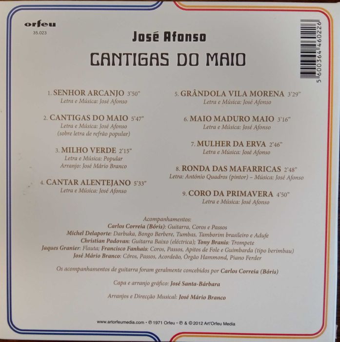 José Afonso	- - - - -		Cantigas do Maio	- - - - -	CD