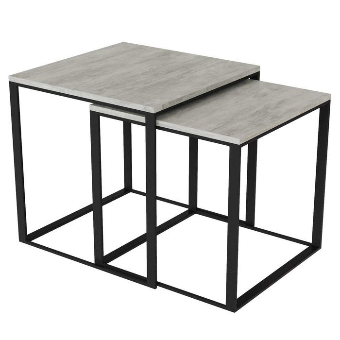Стіл журнальний 2 в 1 Ascet в стиле Лофт 53х53х53 и 49х49 см, 2 куба