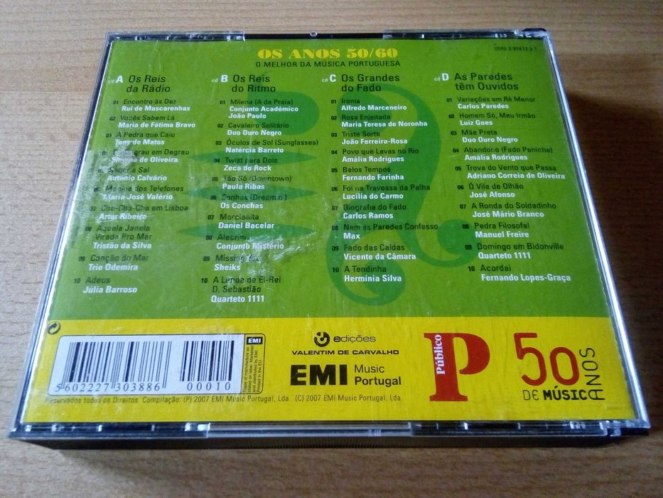 O Melhor Da Música Portuguesa Vol. 04 - Os Anos 50/60 4xCD - Colecção 50 Anos De Música Jornal PÚBLICO