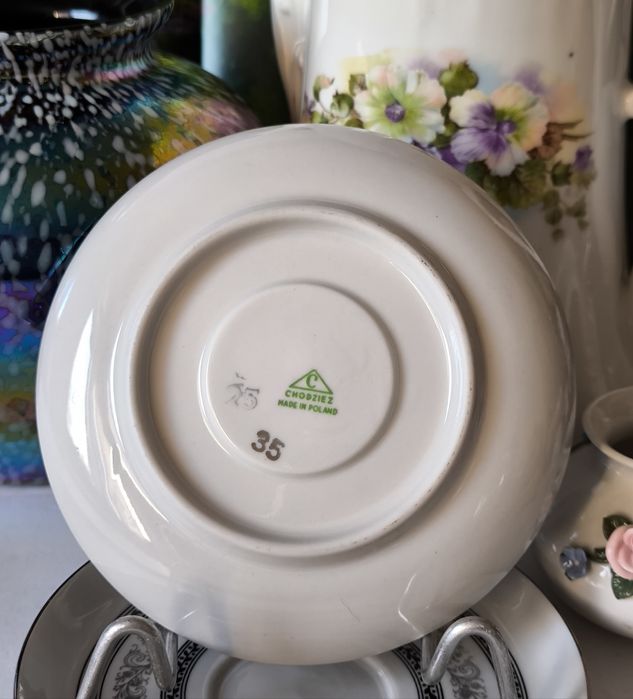 Spodki Chodzież 2 sztuki piękna stara porcelana