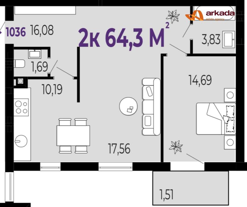 Продам 2кімнатну квартиру в районі Озера. 64м2 ЖК Долішній