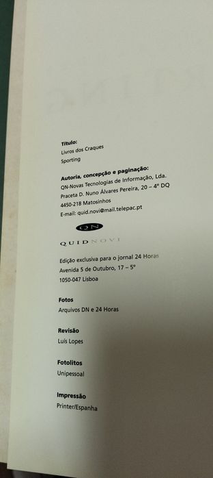 Livros sobre craques do sporting