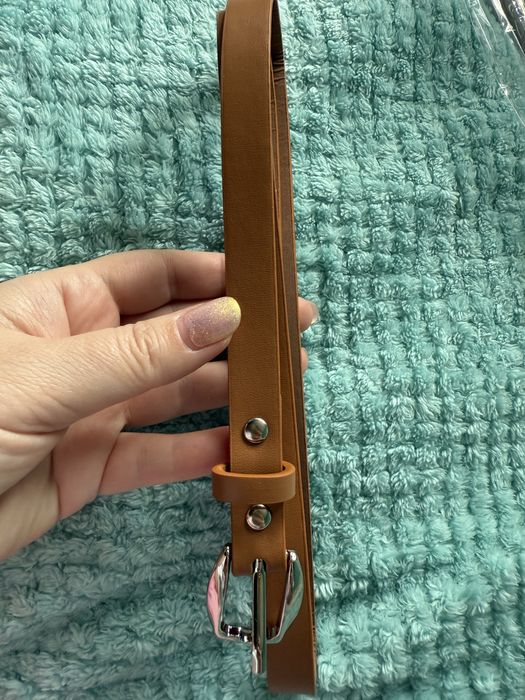 Cienki paseczek brąz 90cm nowy