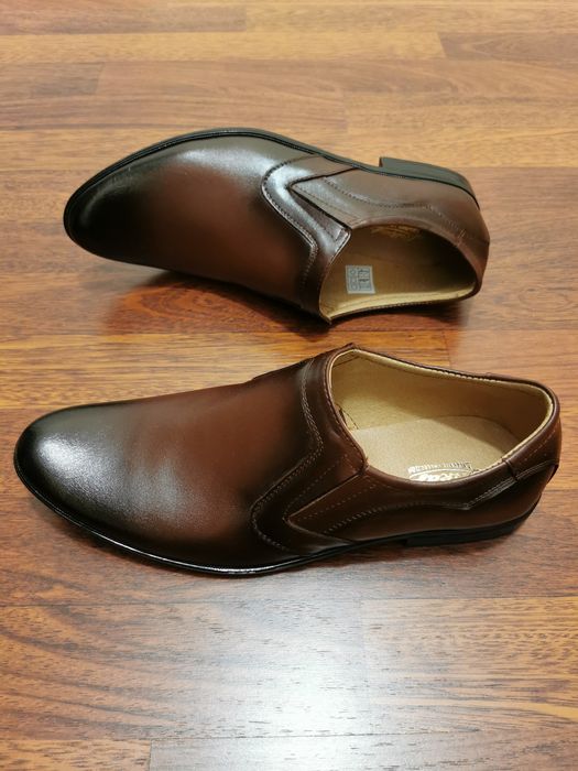 Eleganckie Skórzane Wsuwane Półbuty Męskie  M  284