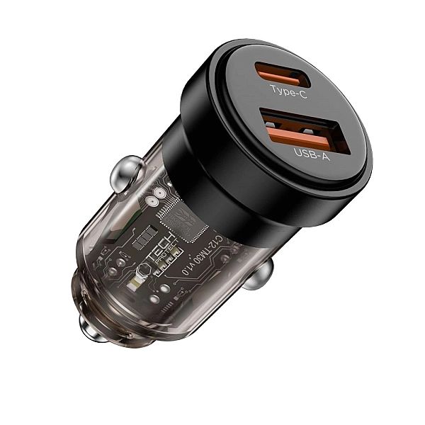 Tech-Protect Cc03/2-Port Car Charger Pd30W/Qc3.0 Black