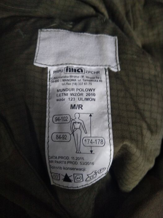 Mundur polowy 180cm.wzór 123-124/2010 M/R - S/XL