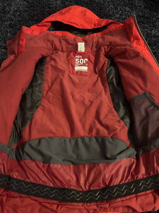 Casaco de Ski quente e impermeável criança 6-14 anos, SKI 500 vermelho