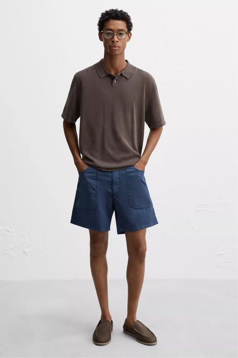 Замшеві та шкіряні чоловічі мокасини  Zara. Розмір 42