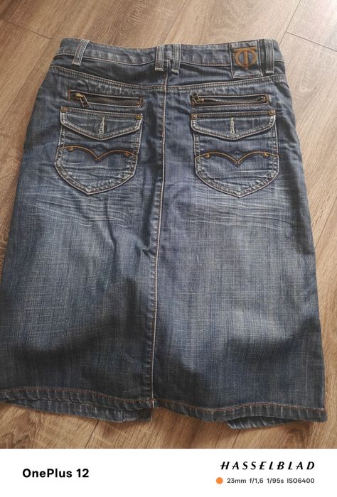 Spódnica jeansowa na guziki M