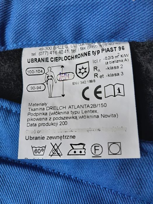 Spodnie ciepłochronne typ Piast 96