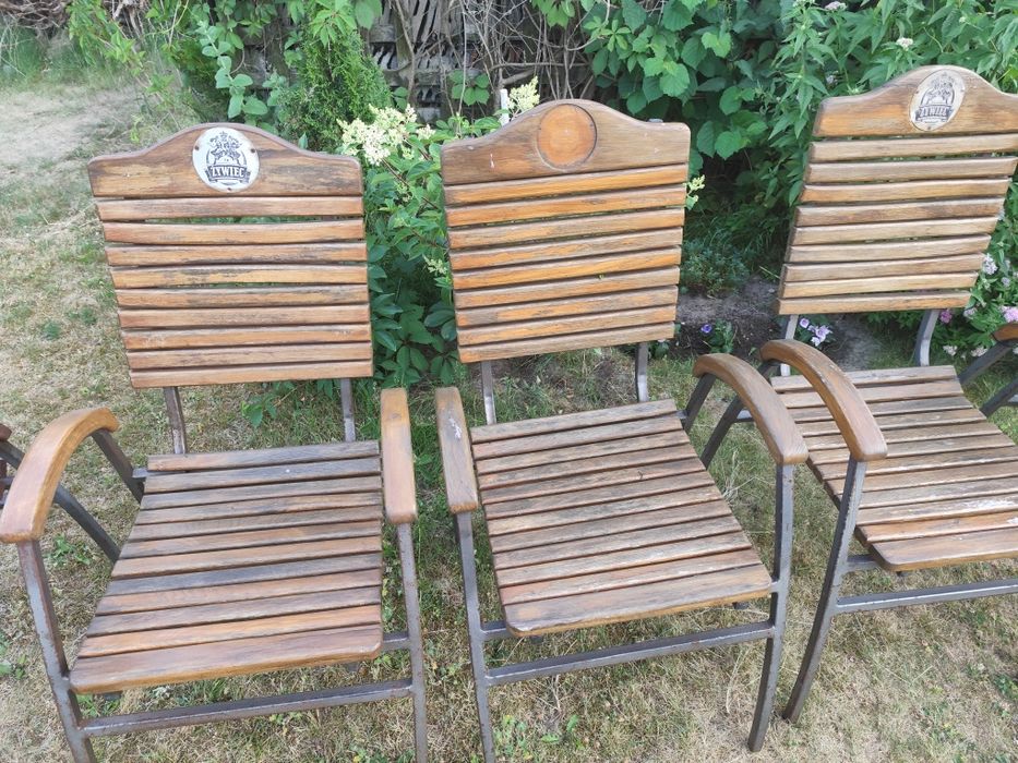 7 szt bardzo solidnych krzeseł ogrodowych "Żywiec"