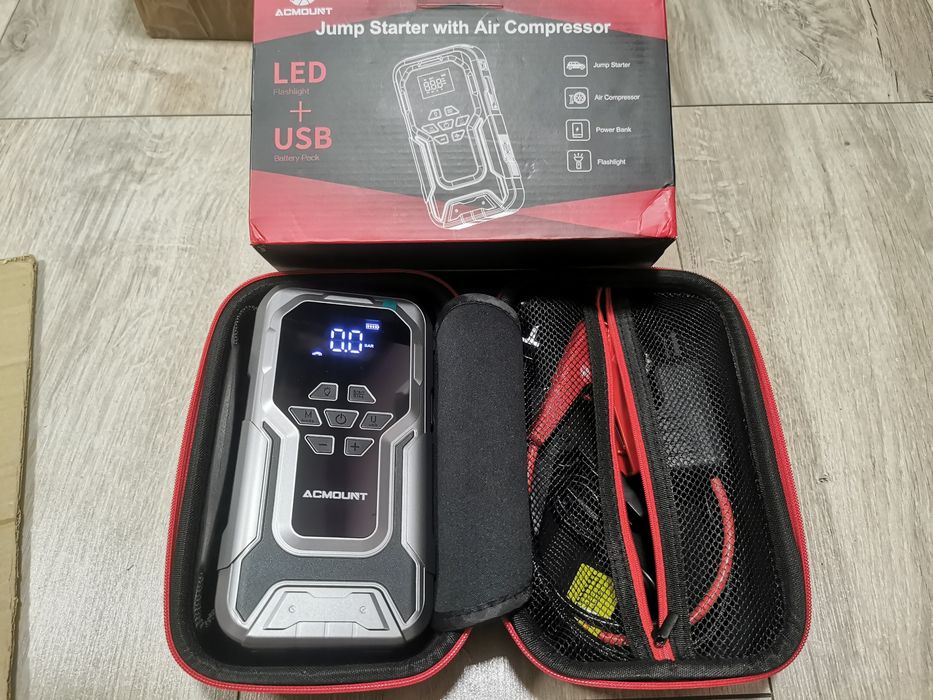 ACMOUNT jumpstarter i kompresor samochodowy, powerbank