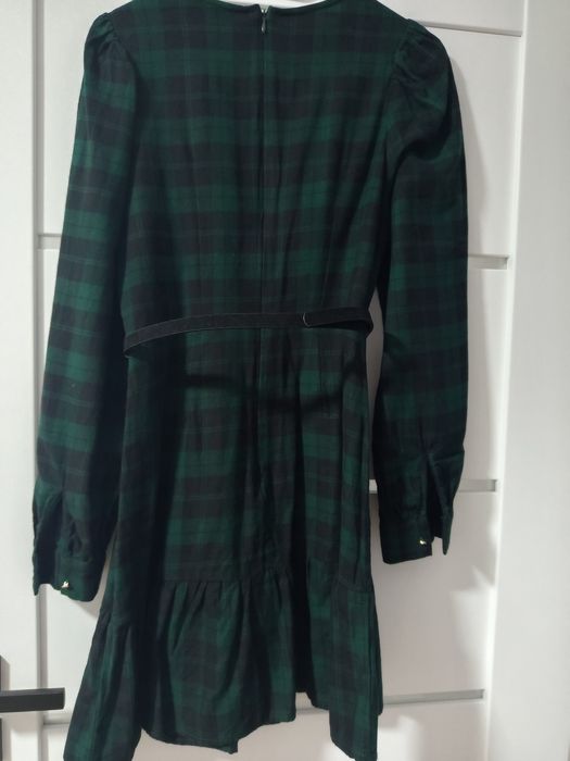 Butelkowa sukienka w kratkę