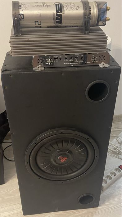 Zestaw CAR AUDIO Boschmann + Blaupunkt | Subwoofer 30cm + 2 wzmacniacze + kondensator