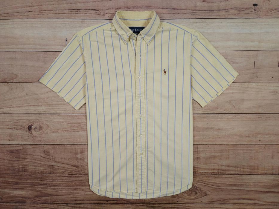 RALPH LAUREN Koszula z Krótkim Rękawem w Paski Classic Fit  r. L (XL)