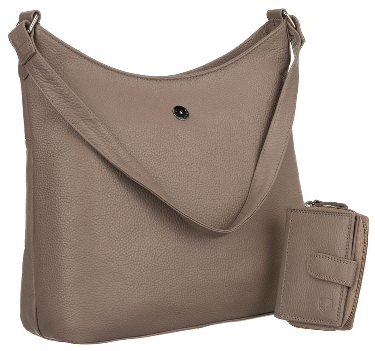 skórzana torebka damska w zestawie z portfelem - peterson