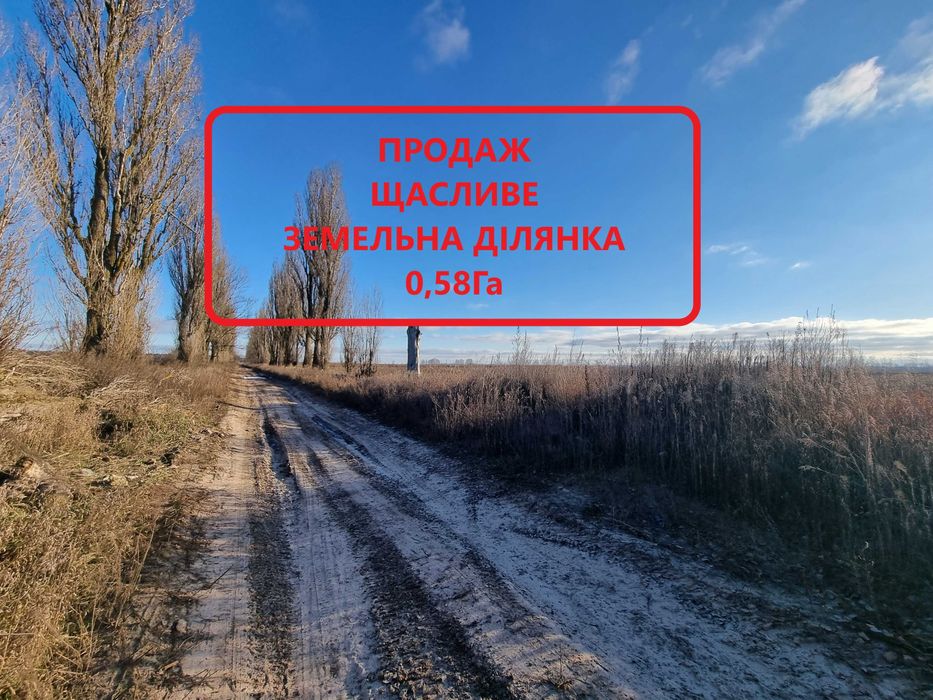 Щасливе Ділянка під житлову або комерційну забудову  58сот