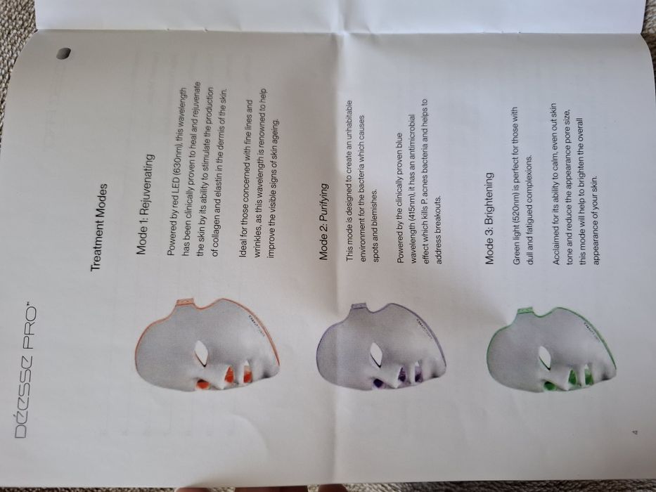 Ledterapia tratamento rosto com terapia de luz LED Déesse Pro