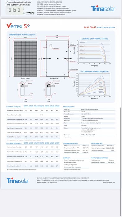 Панель TRINA SOLAR  455 Вт VERTEX S+  TSM-NEG9R.28