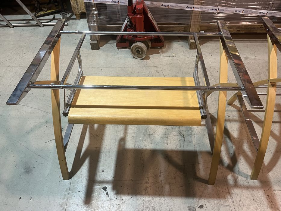 Conjunto 3 secretárias -Tampo vidro e Inox