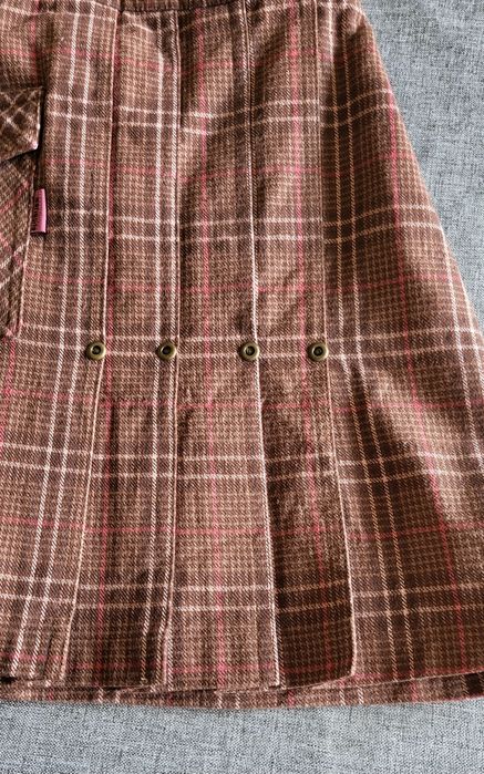 Spódniczka w kratkę, zakładki, mariquita, 140