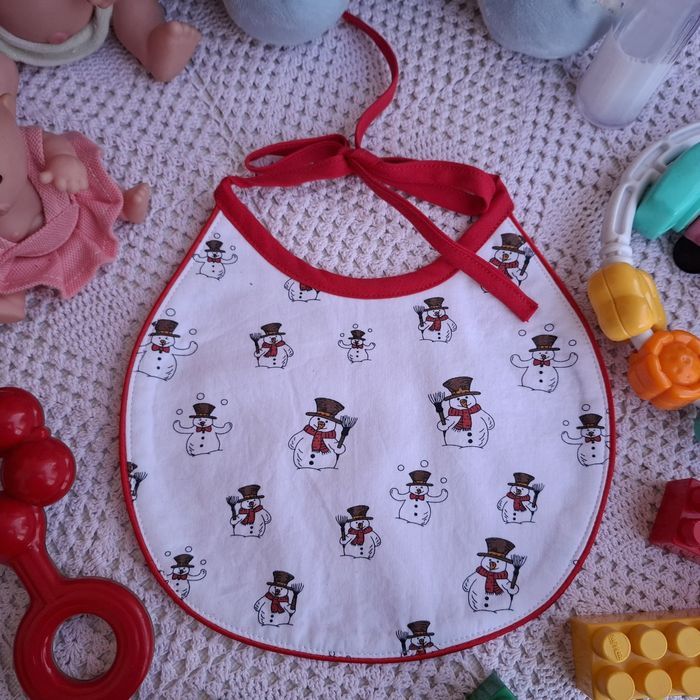 Śliniaczek dwustronny świąteczny handmade . 100 % bawełna . Nr .L-11