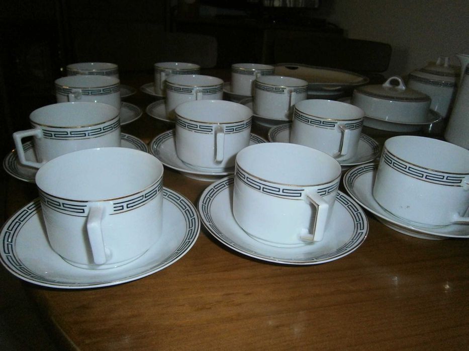 Serviço Chá porcelana antiga alemã, raro, Bavaria, anos 1930/40