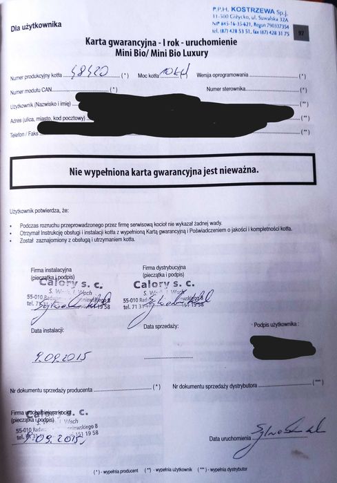 Piec na pelet Kostrzewa  Mini Bio