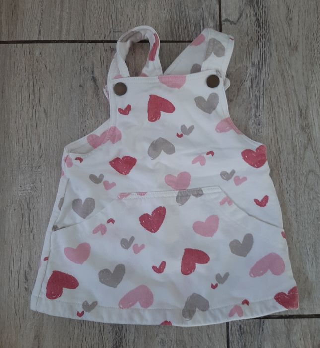 Sukienka ogrodniczka plus sweterek Next 56-62cm niemowlę