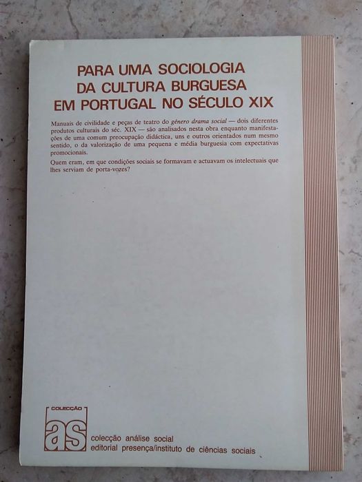 Para Uma Sociologia da Cultura Burguesa em Portugal no Século XIX