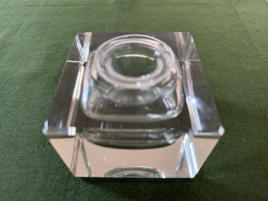 Kałamarz ze szkła fasetowanego w stylu art deco z lat 30-tych XX w.