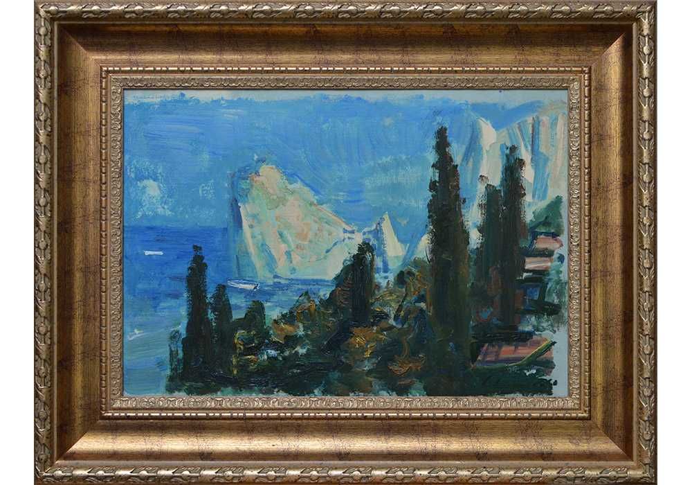 Шишко Сергей (1911-1997) Море Крым Партенит Гурзуф - масло/к 50*35 см