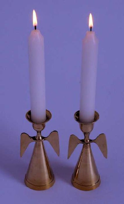 Подарунок нареченим - свічники вінчальні, пара, латунь, підсвічники