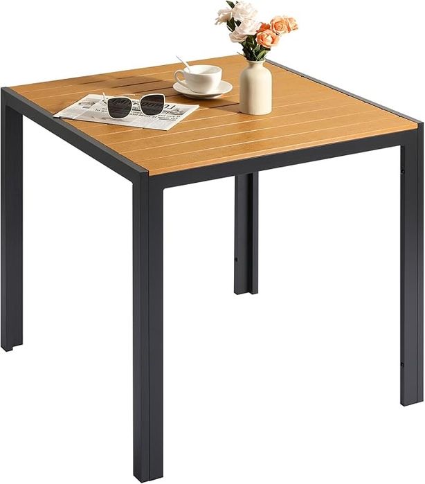 Aluminiowy stół ogrodowy WPC, kwadratowy