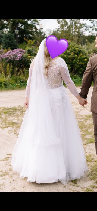 Suknia ślubna z długim rękawem 42/44