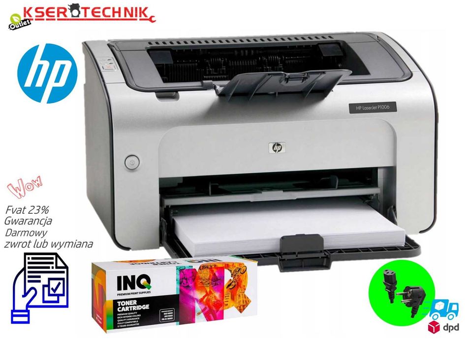 Drukarka do domu laserowa HP LaserJet  P1006 / Tanie tonery / Mała