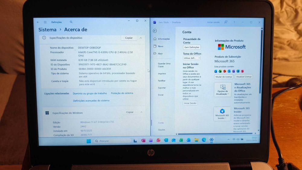 Portátil ELITEBOOK HP i5 como novo! SSD/Windows11/MicrosoftOffice 365