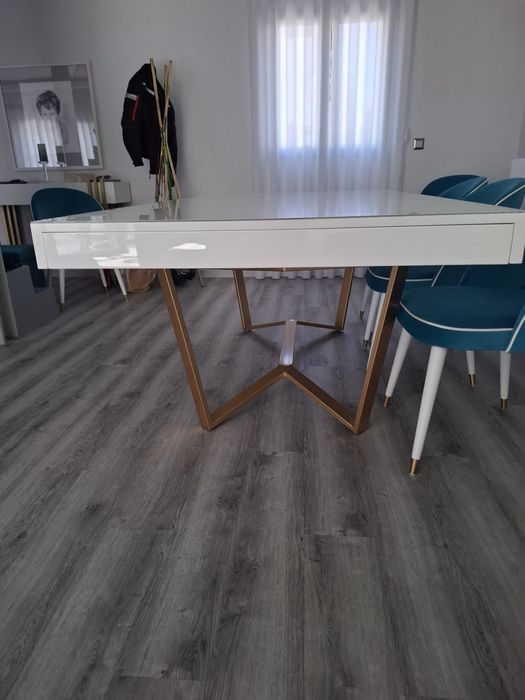 Sala de jantar completa nova com 8 cadeiras