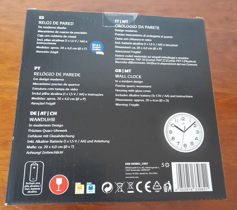 Relogio parede novo