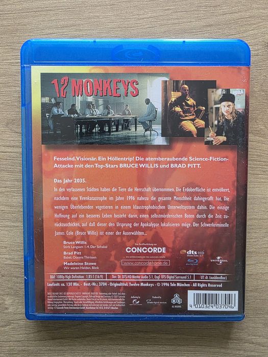 12 małp blu-ray wydanie zagraniczne bez polskiej wersji językowej.