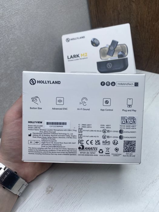 Hollyland LARK M2 2 мікрофони USB-C петличні для iPhone Android + Гарантія