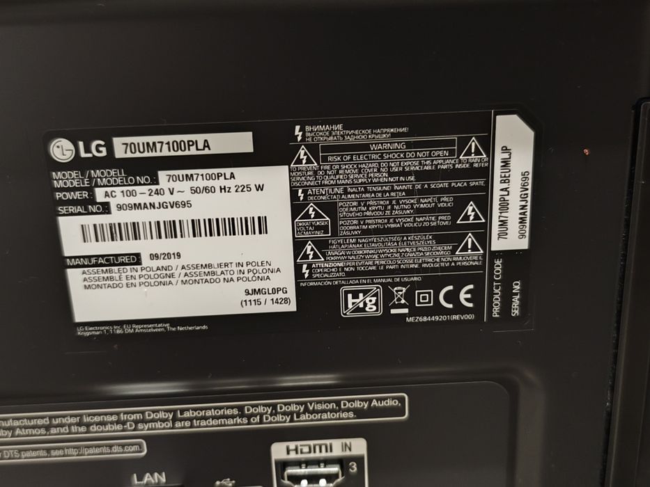 Telewizor LG 70 cali