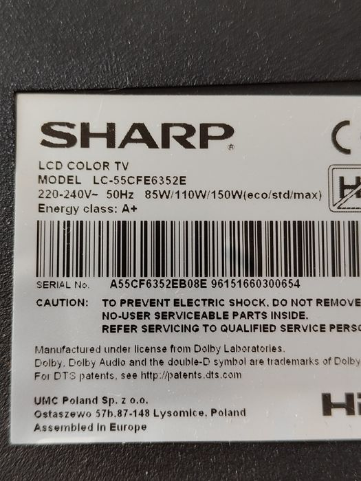 Telewizor SHARP 55 cali