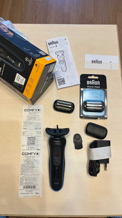 Електробритва Braun Series 5 52-B1000S блакитна (8700216646130), акумуляторна Li-Ion